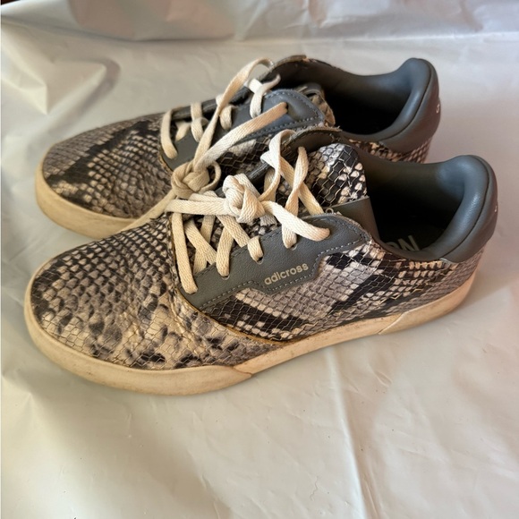 Adidas Adicross Snakeskin Women’s Golf Shoes Sz.6.5 Retro White/Grey - Picture 5 of 9